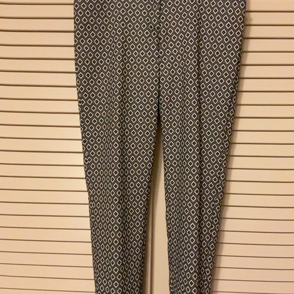 Woman Stretch Pants Black/white Light Silver Metallic  Size US 16 - Picture 7 of 9